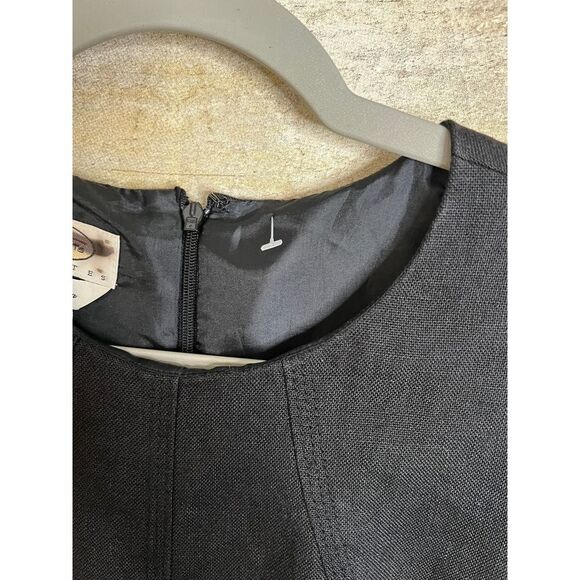 TALBOTS SIZE 12P BLACK IRISH LINEN CAREER WEDDING CASUAL CLASSIC SHEATH DRESS - Picture 4 of 7